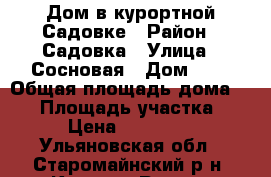 Дом в курортной Садовке › Район ­ Садовка › Улица ­ Сосновая › Дом ­ 8 › Общая площадь дома ­ 40 › Площадь участка ­ 145 › Цена ­ 1 550 000 - Ульяновская обл., Старомайнский р-н, Красная Река с. Недвижимость » Дома, коттеджи, дачи продажа   